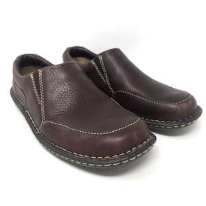 Born Moc Toe Leather Loafer Womens 6.5 Slip On Flat Dark Opanka Contrast Stitch